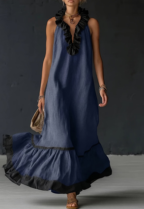 Robe longue en lin style vacances