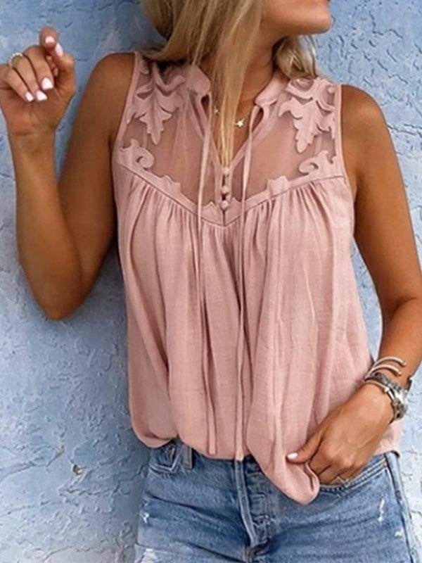 Chemise sans manches élégante (Disponible en Plusieurs Couleurs)