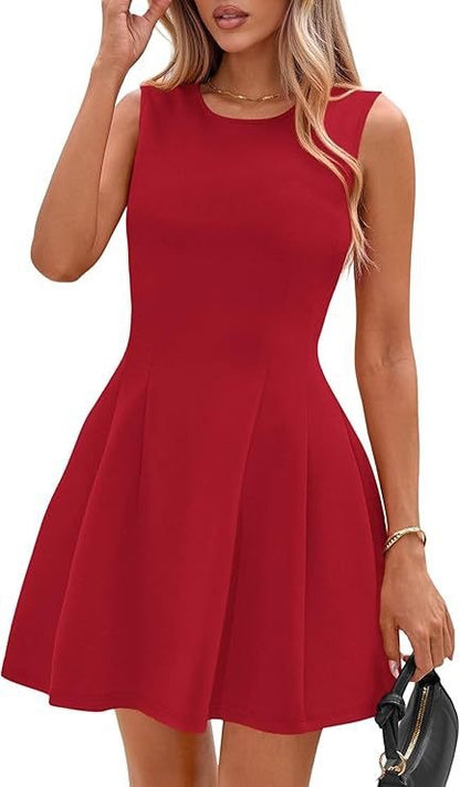 Robe Patineuse Sans Manches Élégante et Intemporelle
