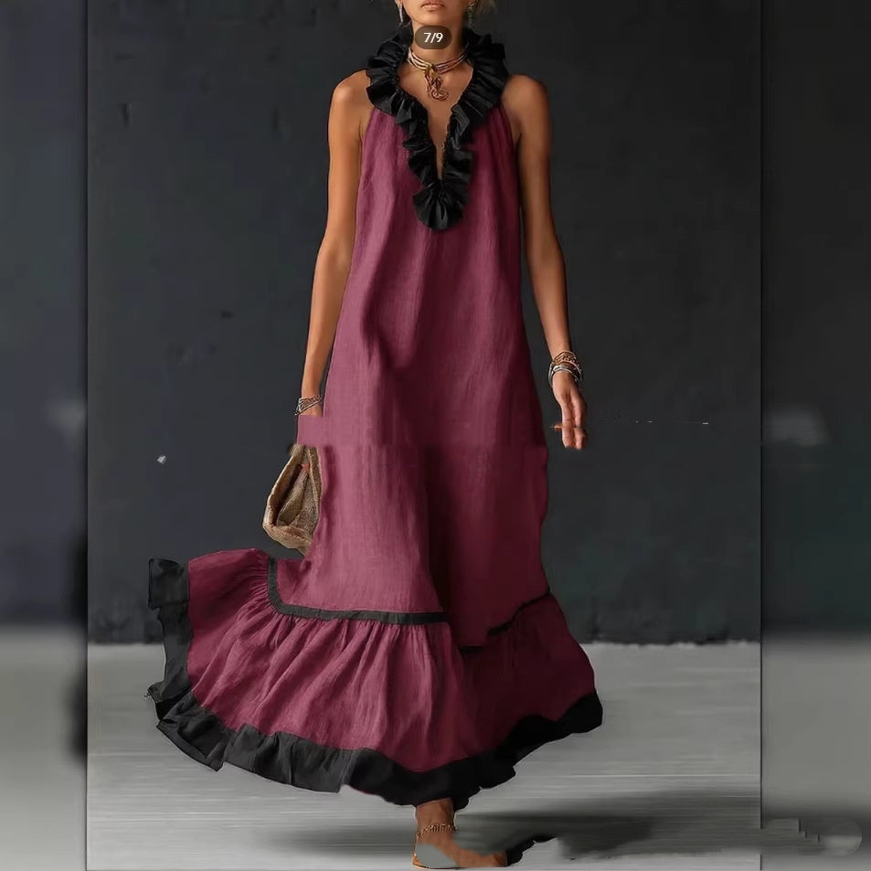 Robe longue en lin style vacances