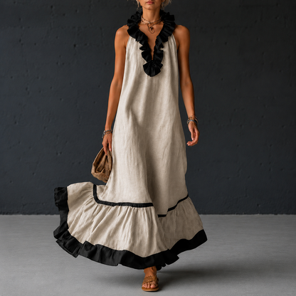 Robe longue en lin style vacances