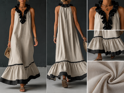 Robe longue en lin style vacances