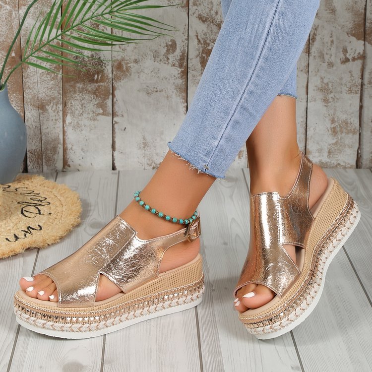 Sandales Compensées Confortables à Plateforme pour Femme