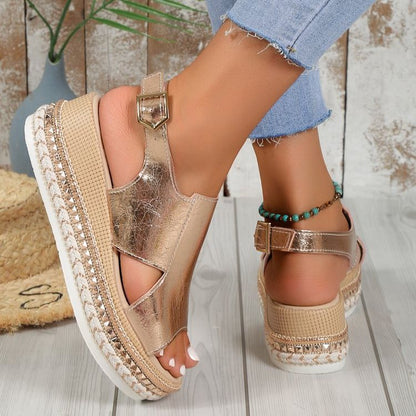 Sandales Compensées Confortables à Plateforme pour Femme