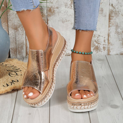 Sandales Compensées Confortables à Plateforme pour Femme