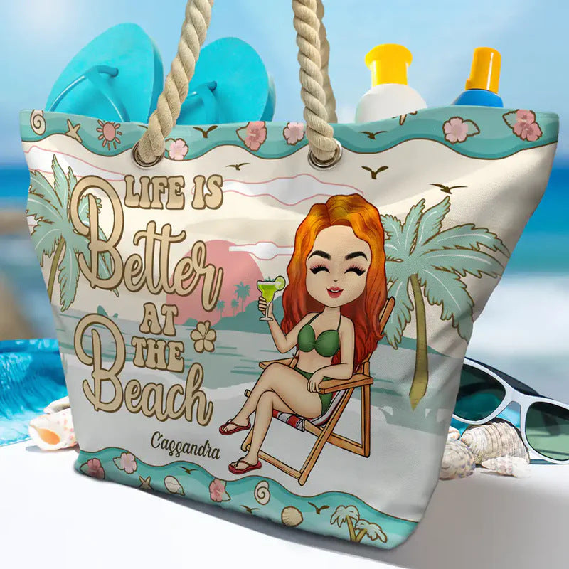 Sac de Plage Personnalisé Élégant – Spacieux, Tendance et Parfait pour l’Été