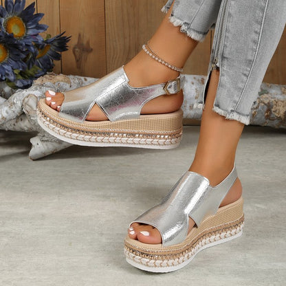 Sandales Compensées Confortables à Plateforme pour Femme