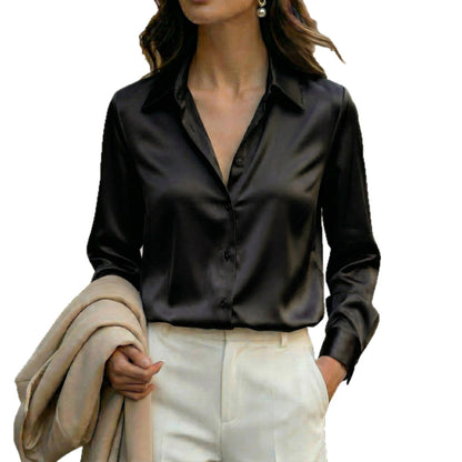 Chemise Élégante à Col et Manches Longues